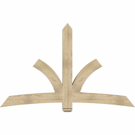 Ekena Millwork Davenport Rough Sawn Timber Gable Bracket, Douglas Fir, 84"W x 53"H x 6"D x 6"F, 15/12 Pitch GBW084X53X0606DAV00RDF